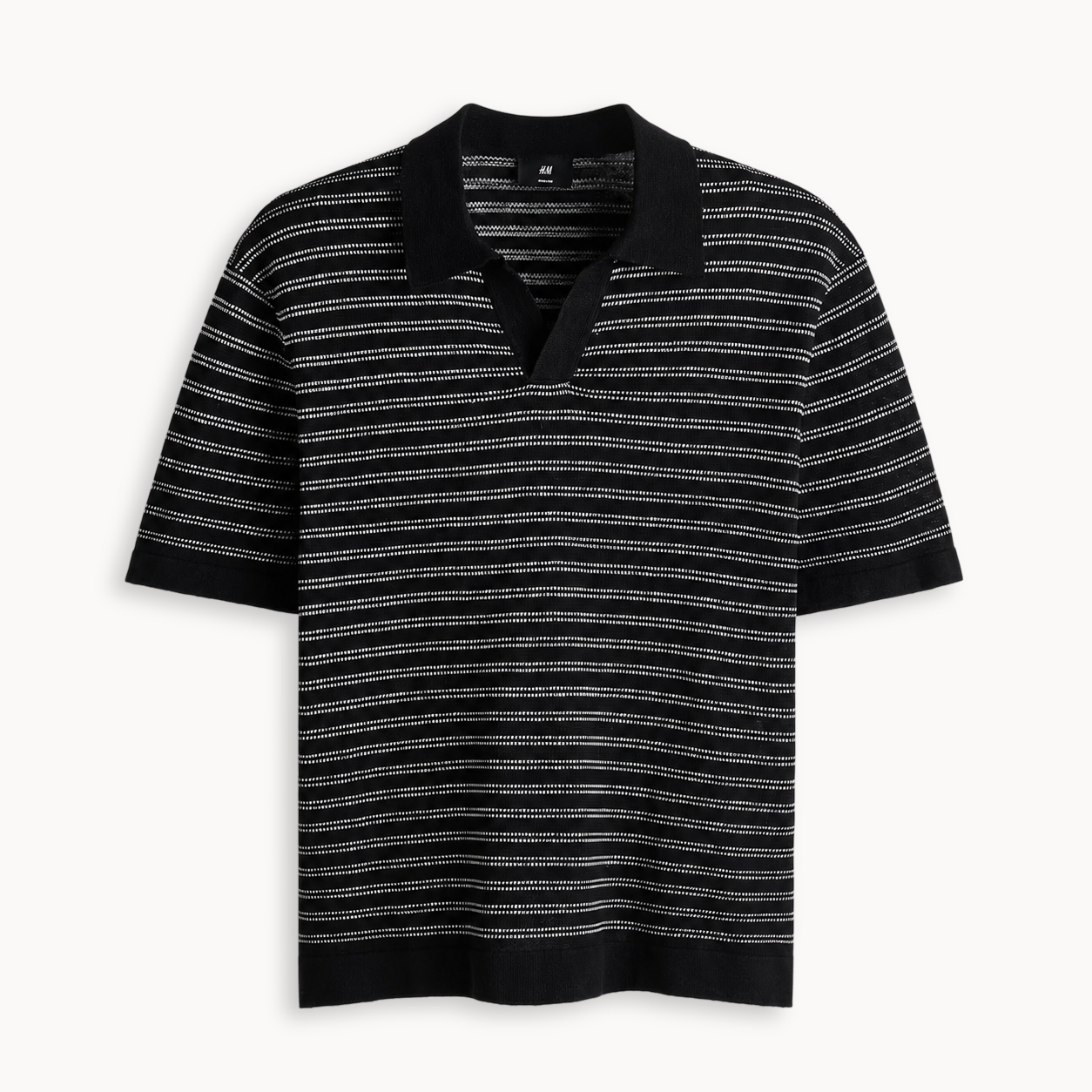 Regular fit linen blend polo shirt